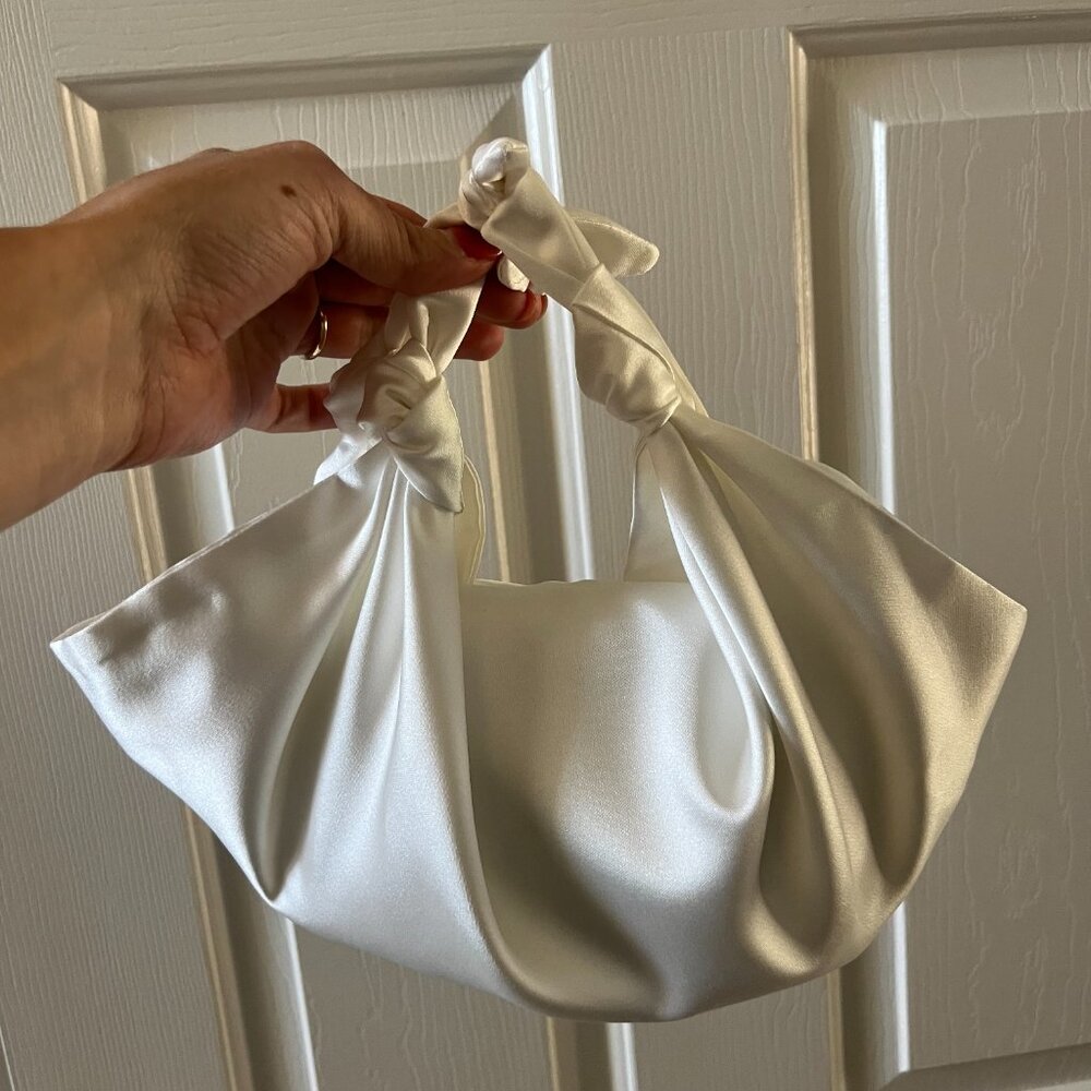 Elegant Silk Knot Bag - Ivory - Bridal